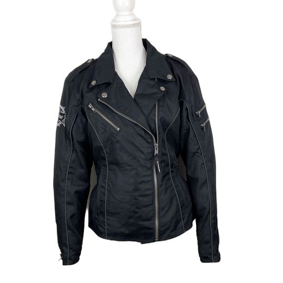 Fieldsheer Motorcyle Jacket Women 10 Black Carbolex Phoslite Riding Rainguard